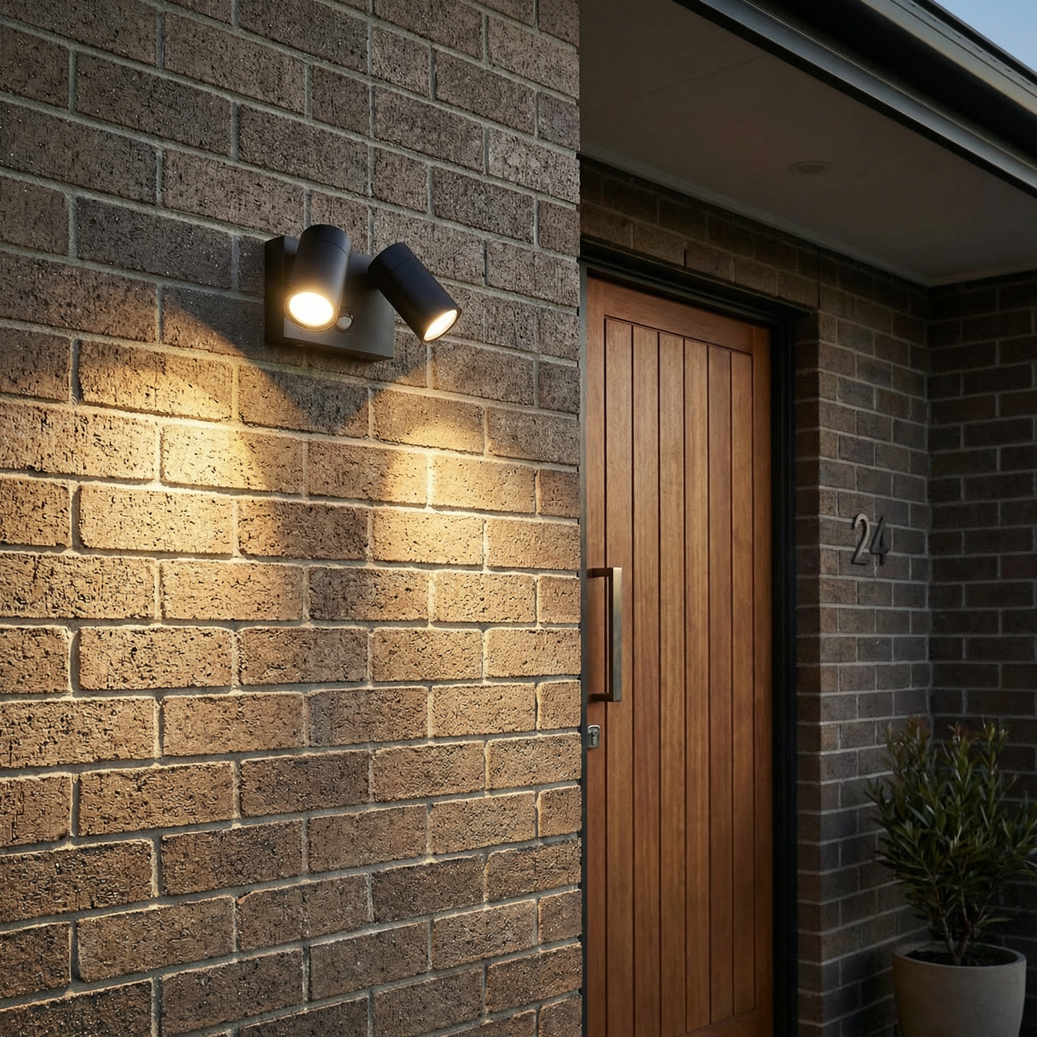 Exterior Spotlight Twin with PIR Sensor IP65