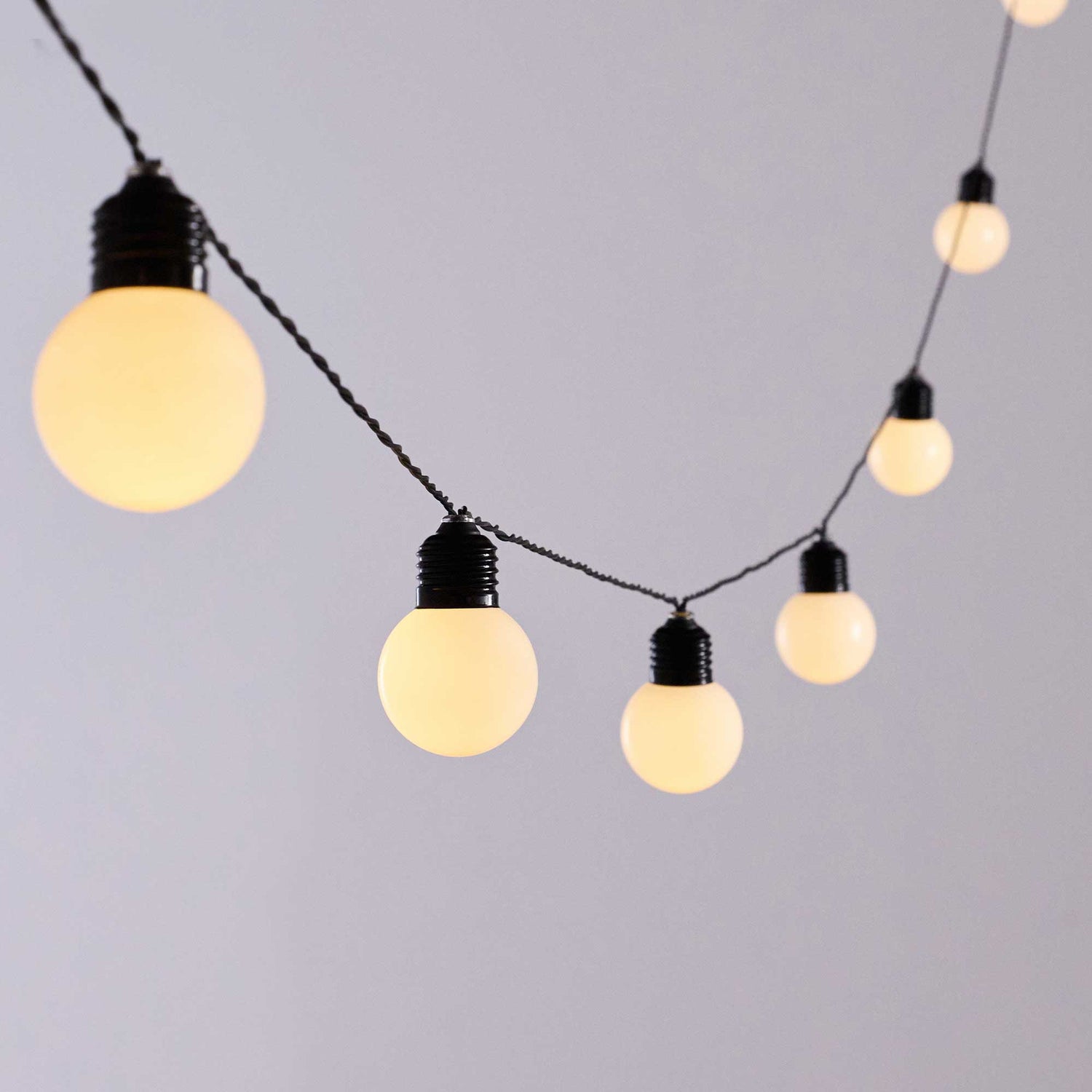 Solar Frosted Festoon Lights 10 Bulbs