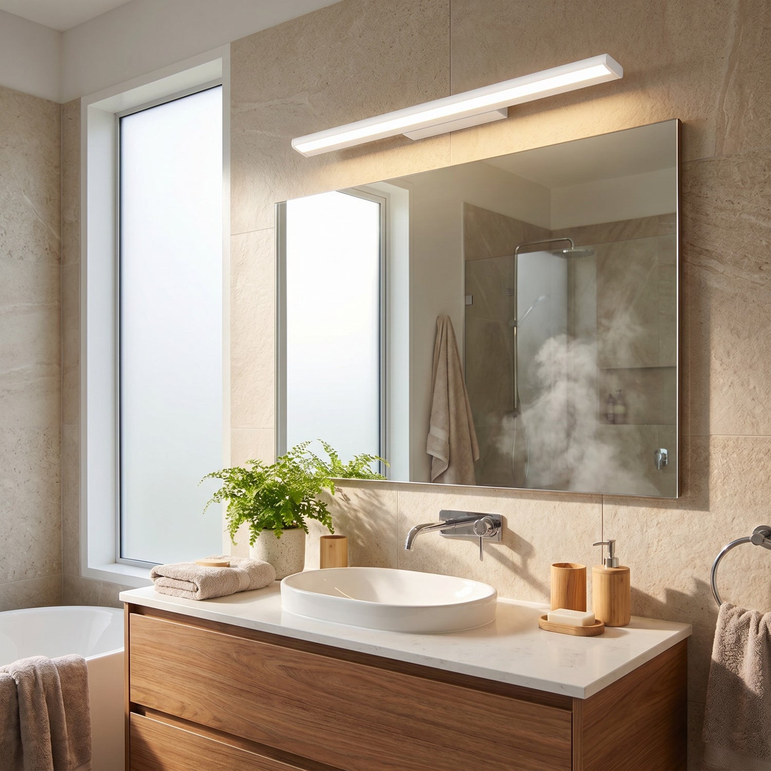 Up Down Mirror Light with Selectable Colour Temperature - White