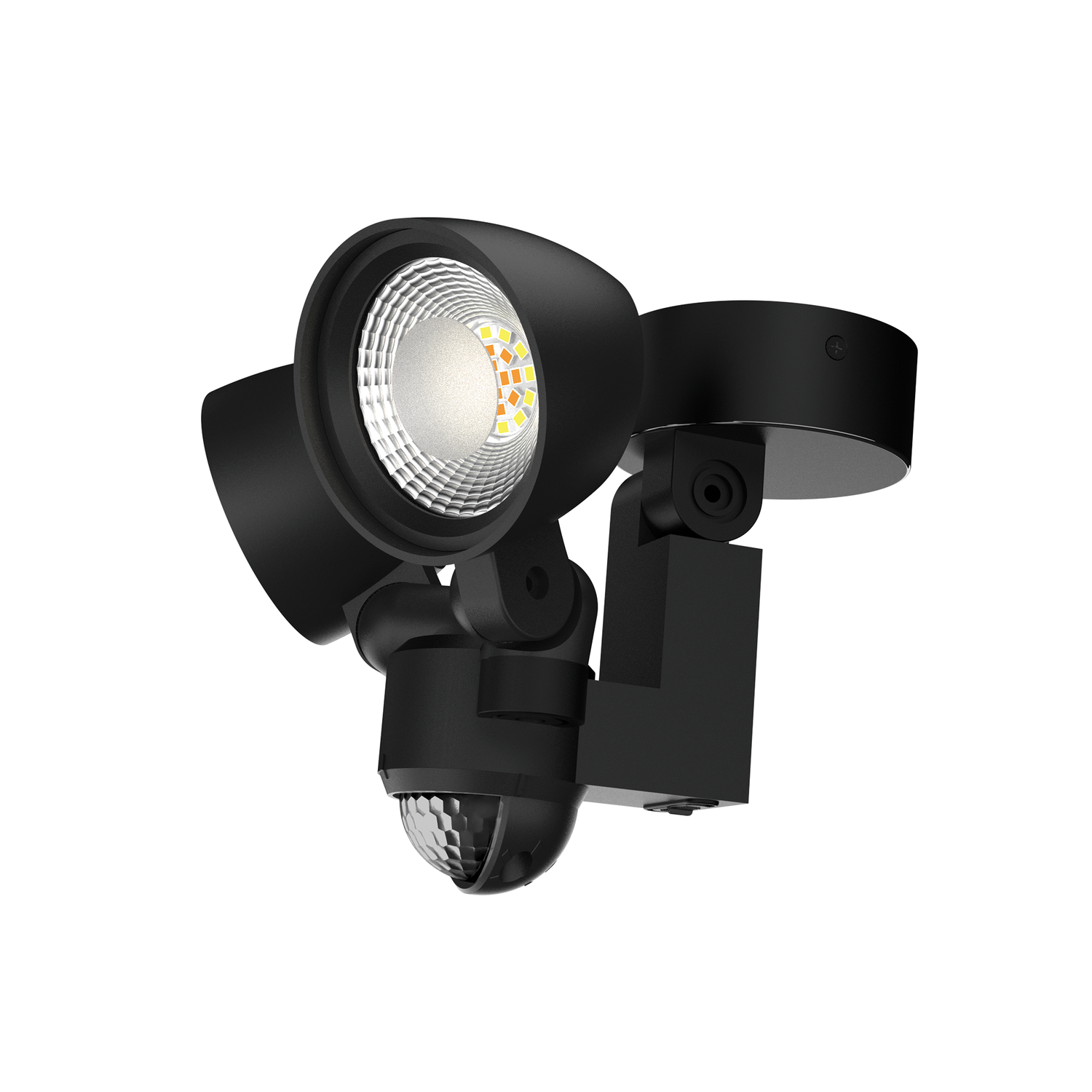 16W Power Adjustable Security Light Twin Lamp CCT Black