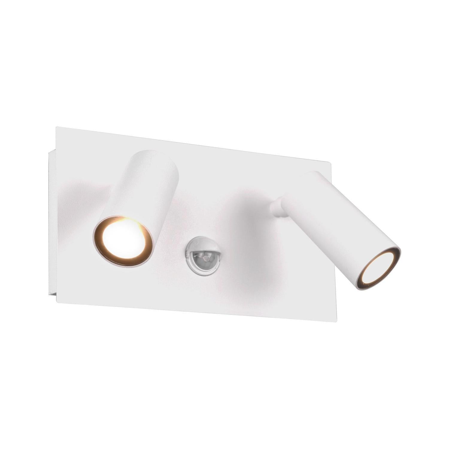 Slim Outdoor Twin Spotlight White with PIR Sensor