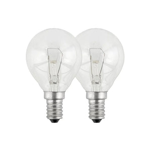 Fancy Round Bulb E14 40W Clear 2 pack