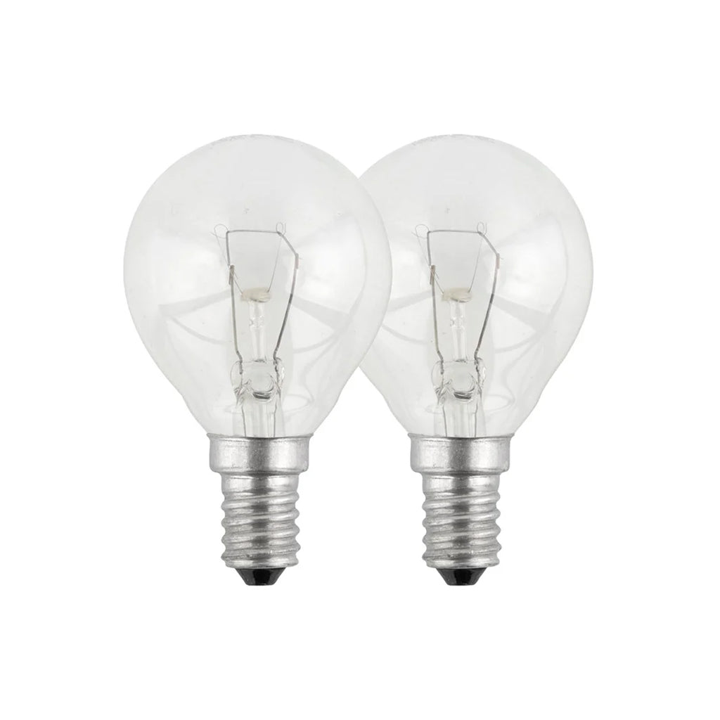 Fancy Round Bulb E14 60W Clear 2 Pack