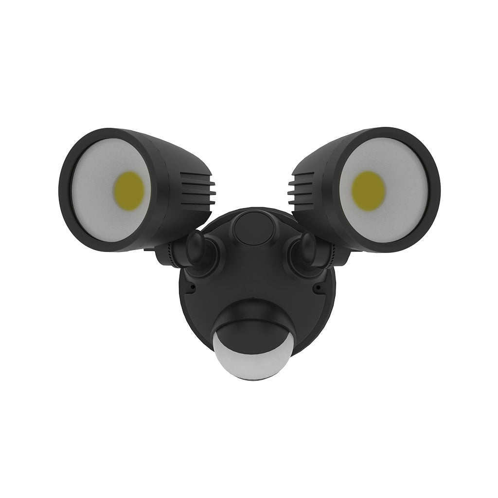 Security Light 20W Black with PIR Sensor