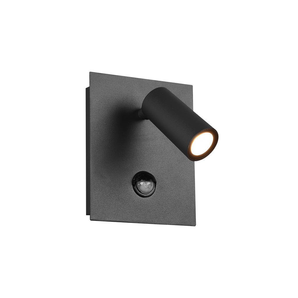 Slim Outdoor Spotlight Black with PIR Sensor