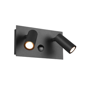 Slim Outdoor Twin Spotlight Black with PIR Sensor